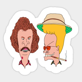 Beavis and Butthead in the style of Fear and Loathing in Las Vegas Sticker